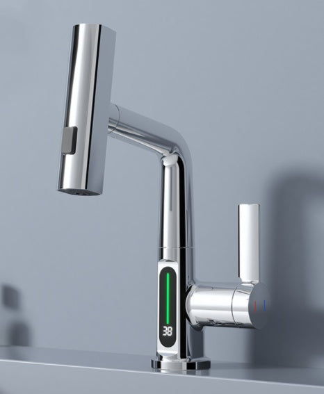 🚰 Baterie Inteligentă pentru Lavoar cu Afișaj LED și Cap Rotativ 360°