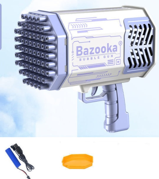 🚀 Pistol de Săpun Rachetă cu 69 de Găuri & Lumini LED 🫧✨