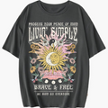 👕 Tricou Unisex Casual cu Imprimeu Cartoon din Bumbac