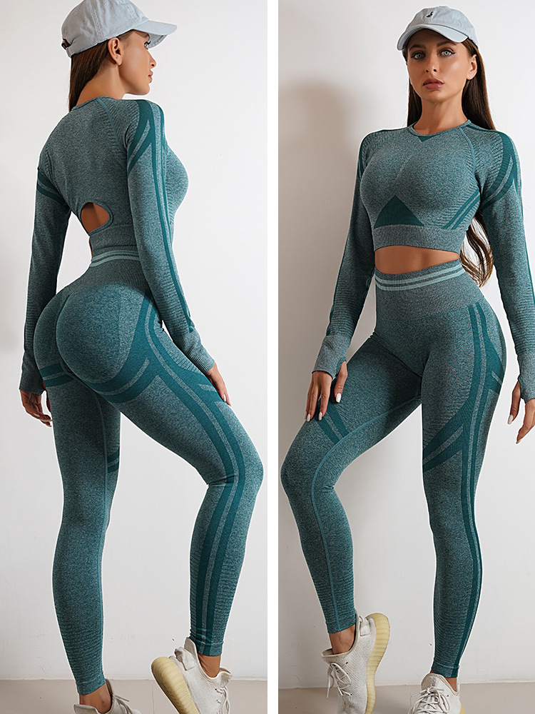 🧘‍♀️👖 Colanți Fitness Seamless pentru Yoga + Top