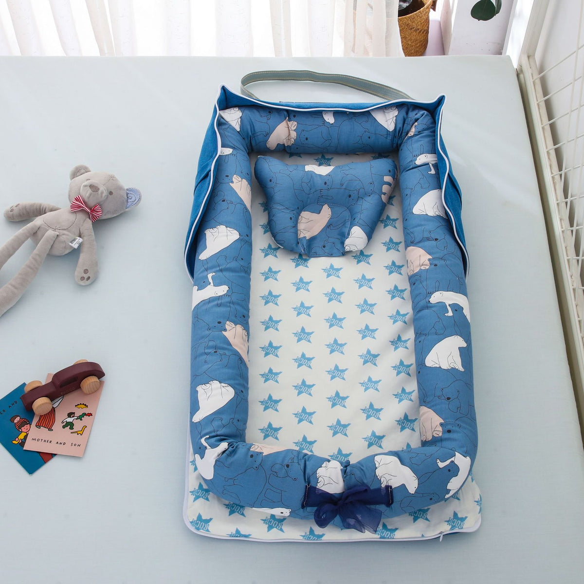 🛏️👶 Cuib pentru Bebeluși din Bumbac 100%