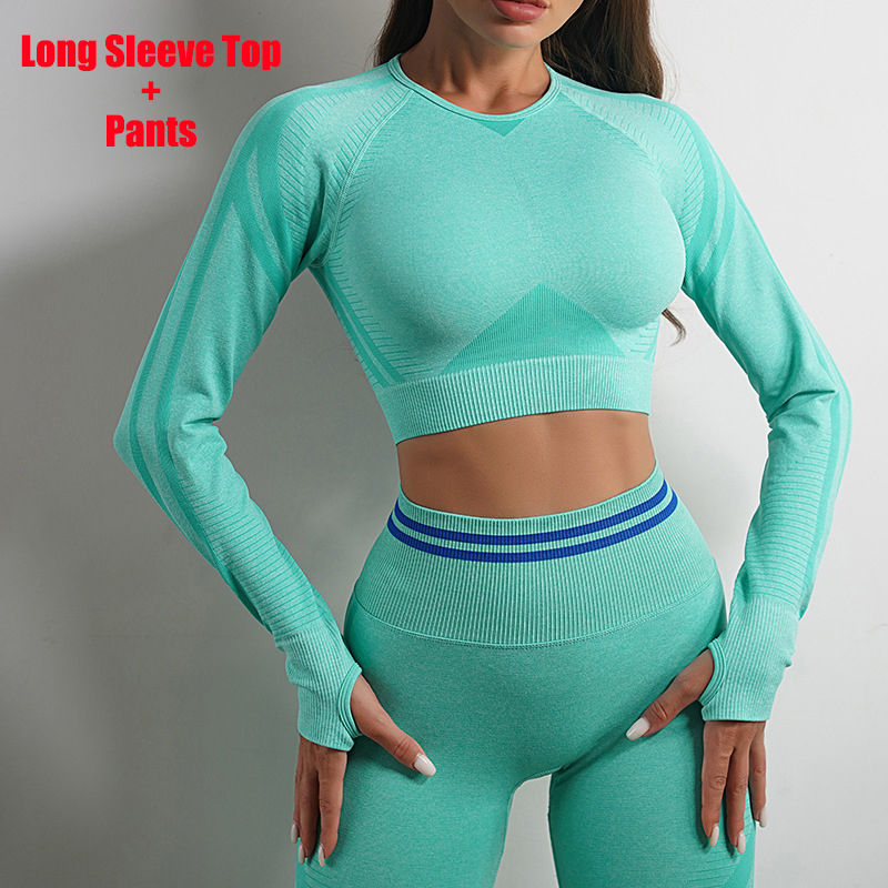 🧘‍♀️👖 Colanți Fitness Seamless pentru Yoga + Top