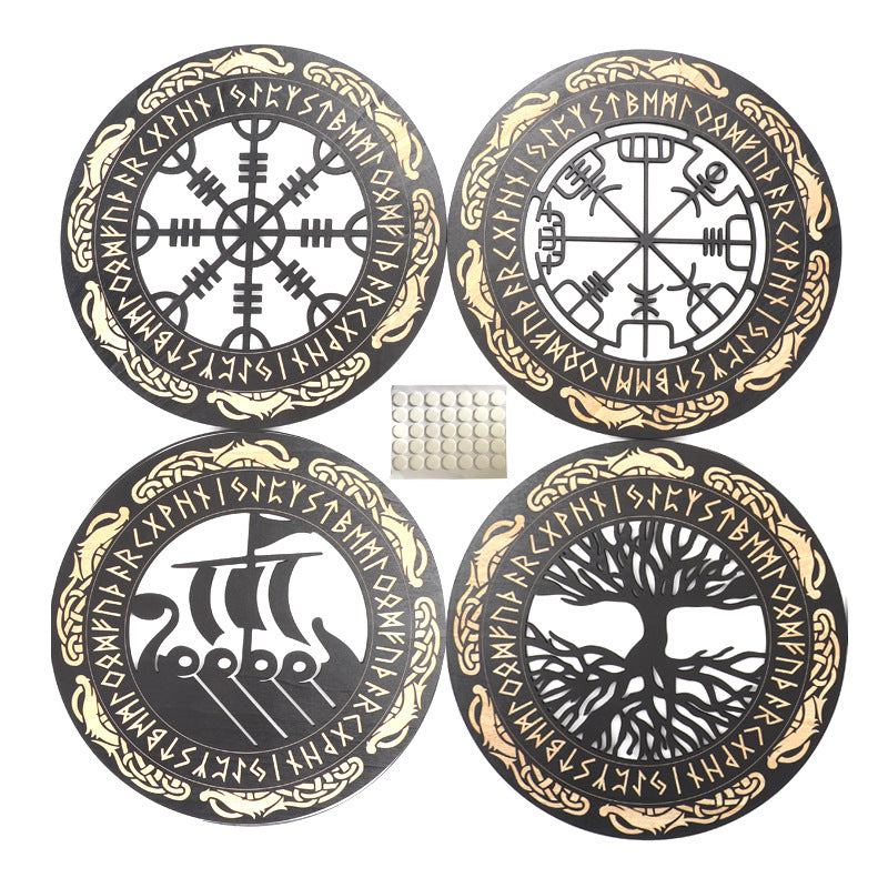 ⚔️ Decor de Perete Viking din Lemn