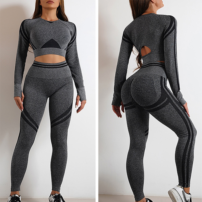 🧘‍♀️👖 Colanți Fitness Seamless pentru Yoga + Top