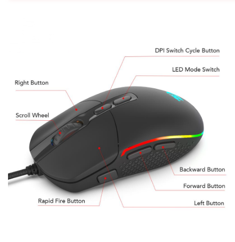 🎮 Mouse Gaming Profesional cu 9 Butoane