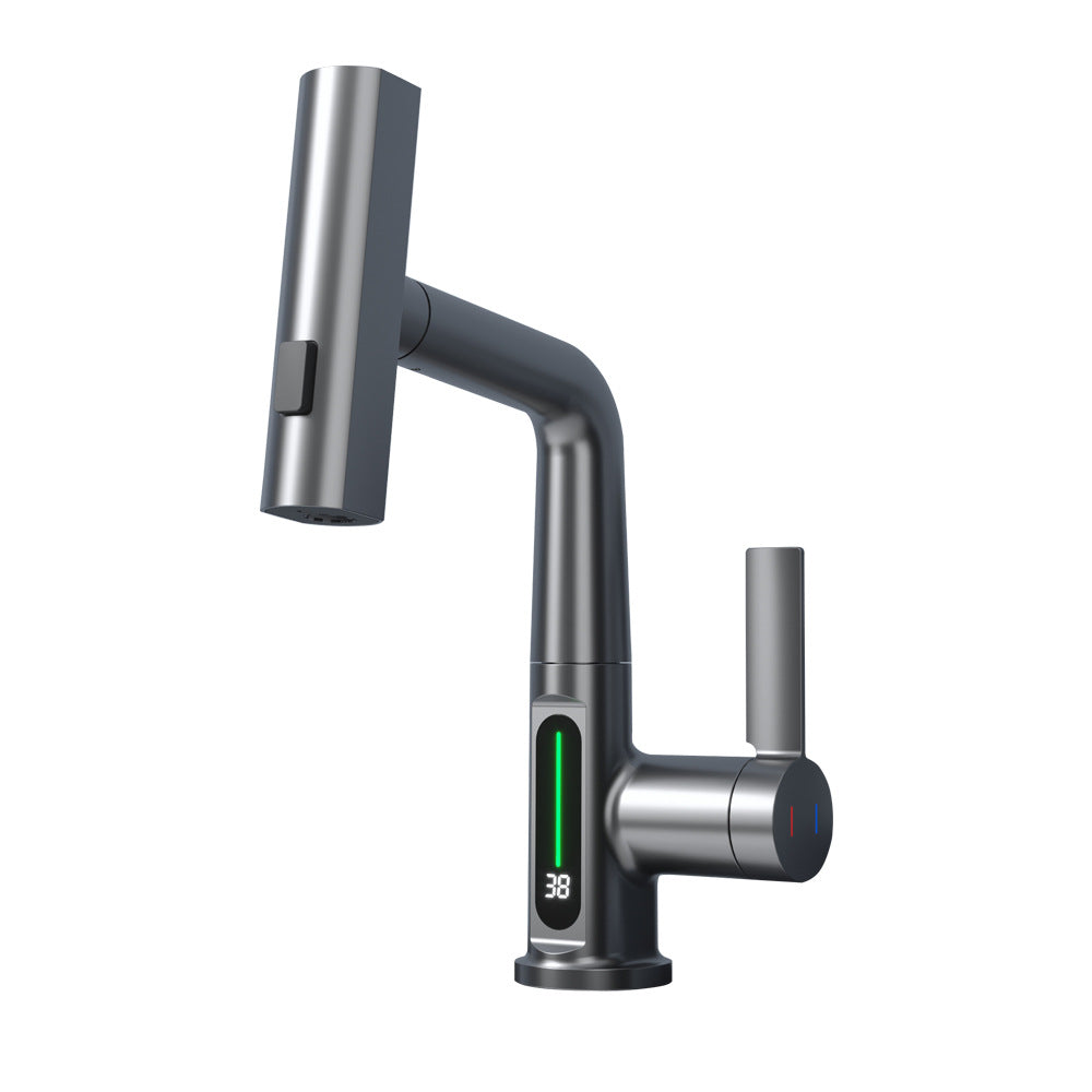 🚰 Baterie Inteligentă pentru Lavoar cu Afișaj LED și Cap Rotativ 360°