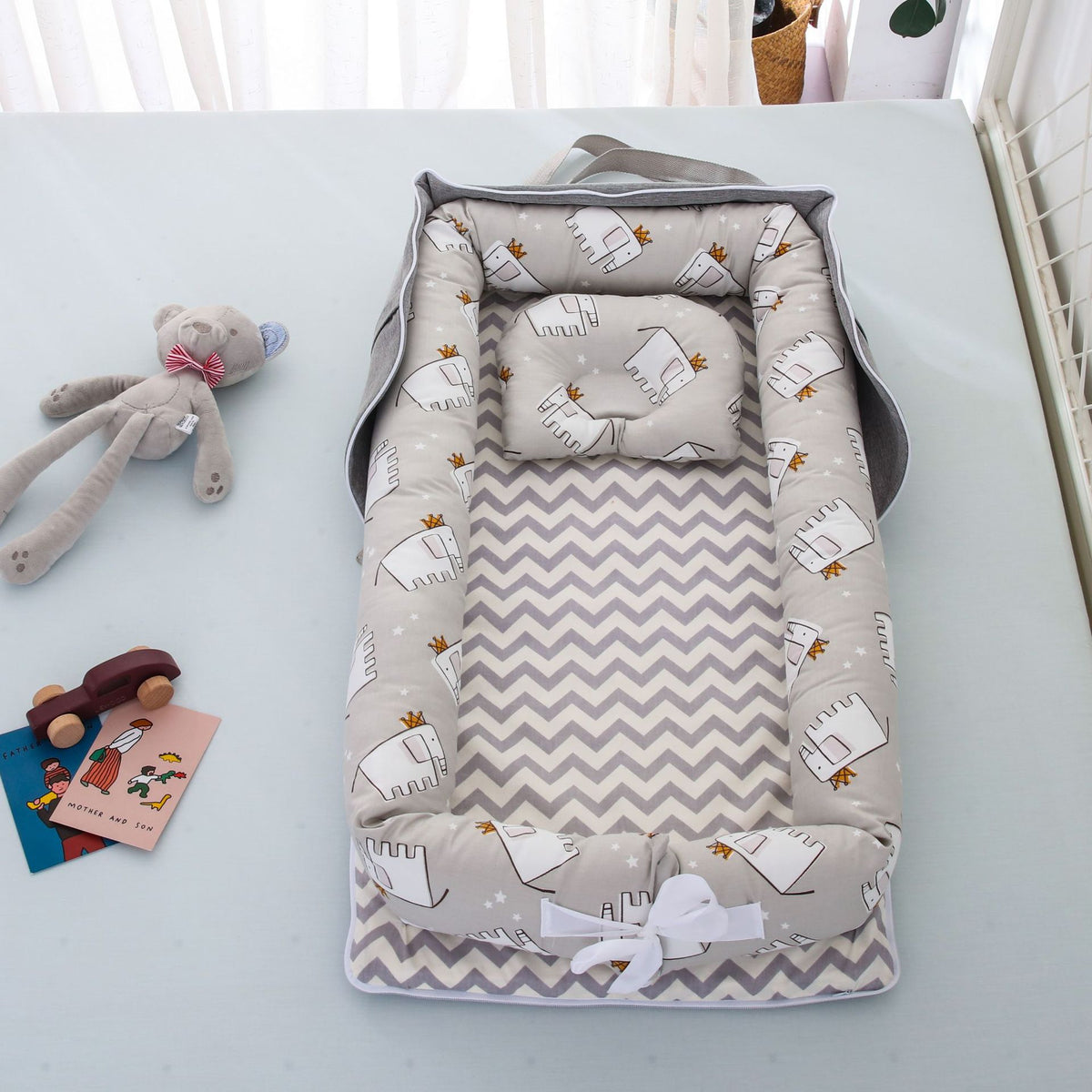 🛏️👶 Cuib pentru Bebeluși din Bumbac 100%