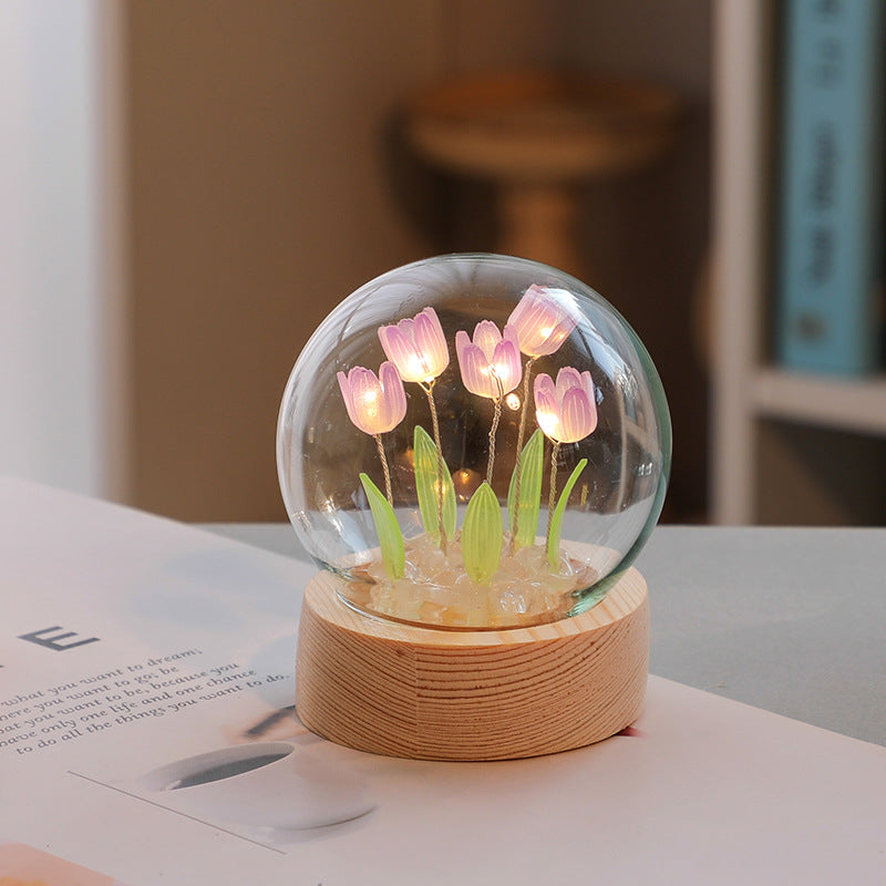 🌷 Lampă de Veghe cu Lalele Artificiale