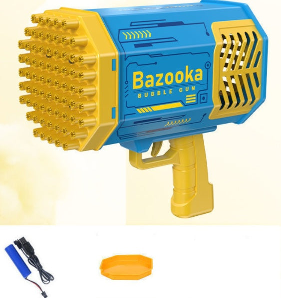 🚀 Pistol de Săpun Rachetă cu 69 de Găuri & Lumini LED 🫧✨