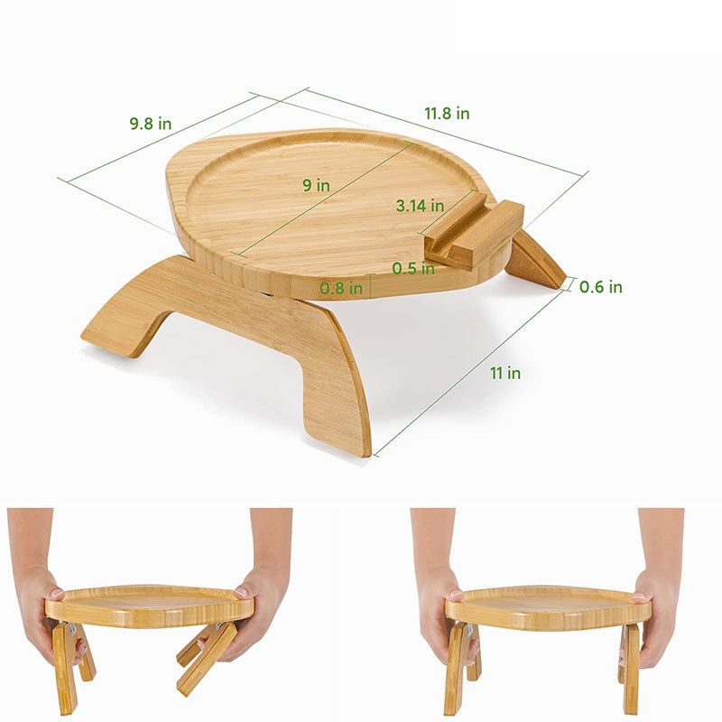 🛋️ Tavă Flexibilă pentru Brațul Canapelei din Bambus